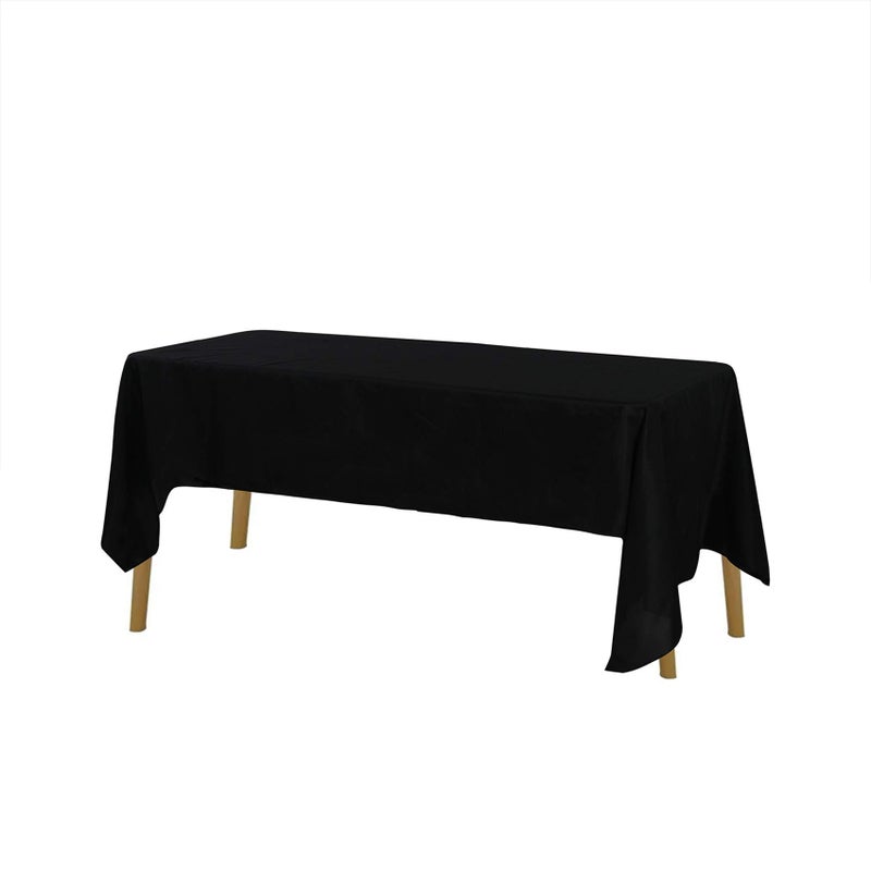 Cupuamon Rectangle Tablecloth 60x120 inch Washable Polyester Fabric Table Cloth for Wedding Party Dining Banquet Decorationï¼ˆ60x120, Blackï¼‰ - Image 2